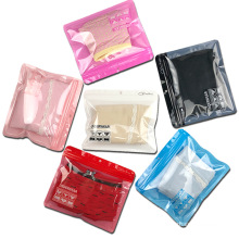 Wholesale Reusable Clear Zipper Plastic Bag For Underwear Socks Swimwear Clothing Packaging Bag Custom Printed